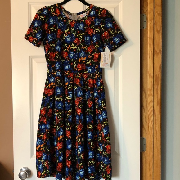 2XL LuLaRoe Julia Dress Silky SOFT Geometric Heathered Purple Teal Orange White
